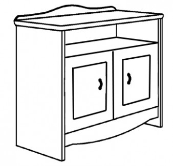 Madison Media Stand w\/2 Doors, Shelf Behind Doors & Top Shelf